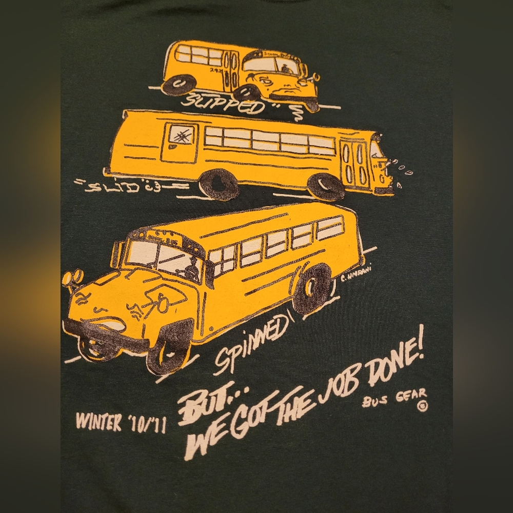 Unisex Vintage xl tshirt school bus driver print